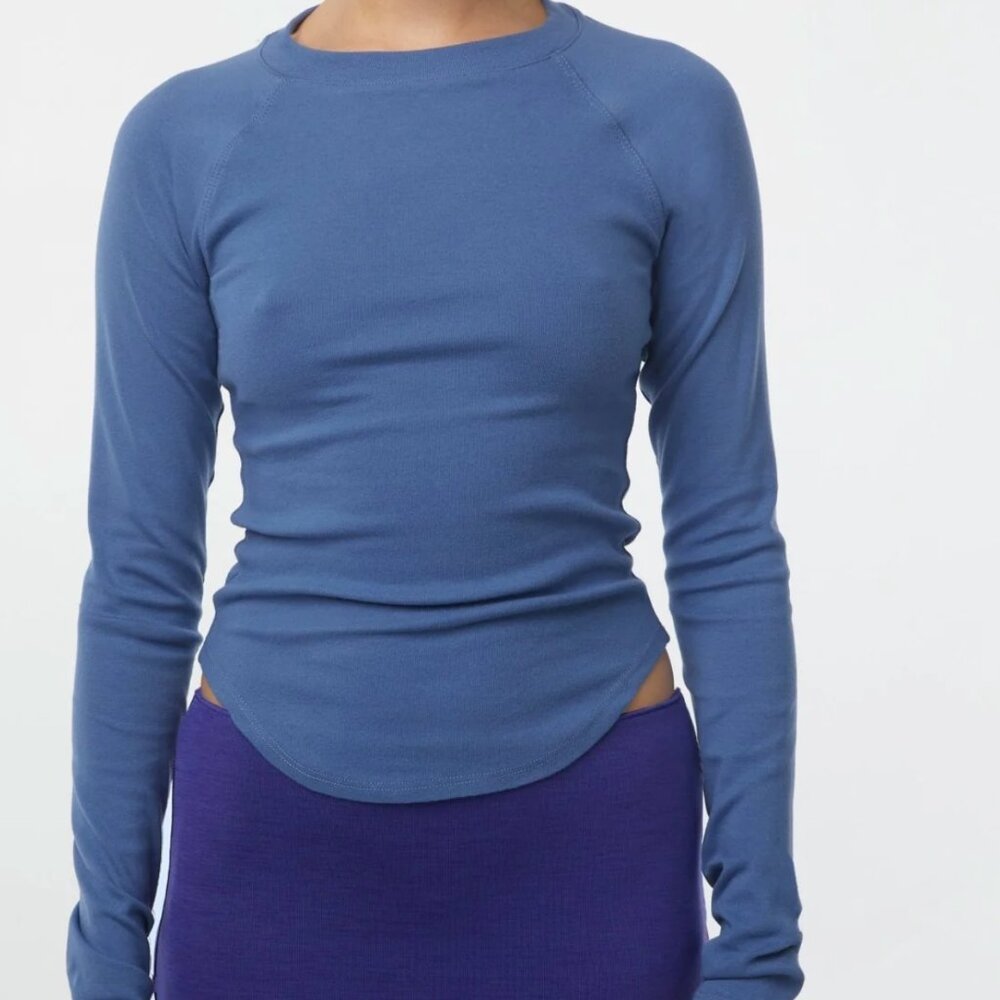 The Line by K Blue Long Sleeve Crewneck Top